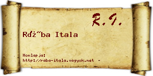 Rába Itala névjegykártya